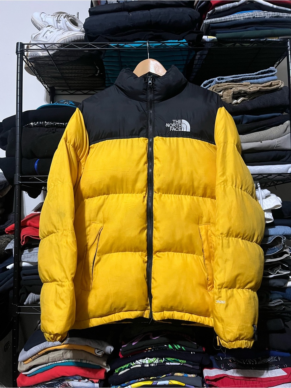 The North Face Yellow and Black Men's Puffer Jacket